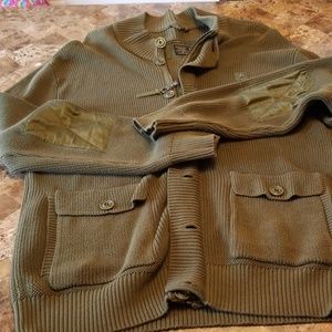 Full button hidden zip sweater